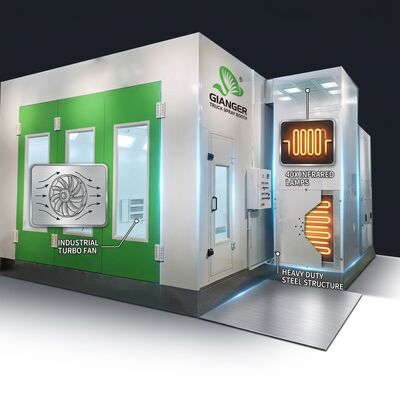 LPG Turbo Fan Truck Paint Spray Booth 40 шт. Инфракрасные лампы Тяжелая стальная конструкция Большая машинная покраска